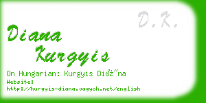 diana kurgyis business card